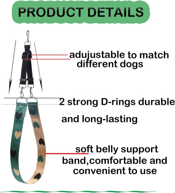 Pet Dog Grooming Arm Accessories - Pet Dog Grooming Belly Straps with Connector Pet Dog Grooming Belly Support Band Dog Grooming Table Arm Supplies Pet Dog Grooming Loops Dog Loop (Color-2 (long)) - Image 2