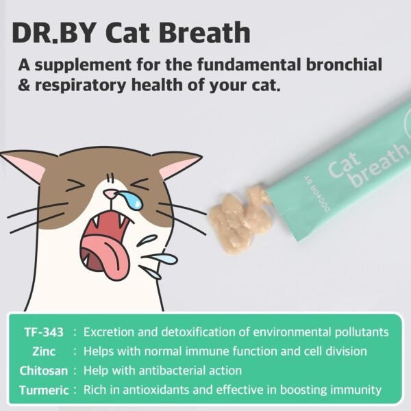 Doctorby Cat Breath Bronchial Supplements - Cat Nose Relief sneezing runny nose drops respiratory medicine & Immune support with TF-343-30 Individually Packaged (1 PACK (30 Count)) - Image 6