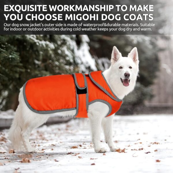 MIGOHI Reflective Dog Coat, Cold Weather Warm Dog Jacket, Waterproof Windproof Dog Winter Coat, Reversible Stormguard Dog Snow Jacket Snowsuit Fleece Lined Dog Vest for Small Medium Large Dogs - Image 7