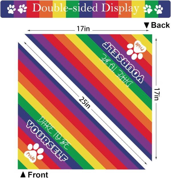 Pride Dog Bandanas, LGBT+ Rainbow Holiday Party Adjustable Pet Decorations 2 Pack Triangle Bibs Cat Scarf Set - Image 5