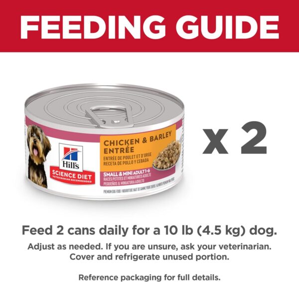 Hill's Science Diet Small & Mini, Adult 1-6, Small & Mini Breeds Premium Nutrition, Wet Dog Food, Chicken & Barley Loaf, 5.8 oz Can, Case of 24 - Image 9