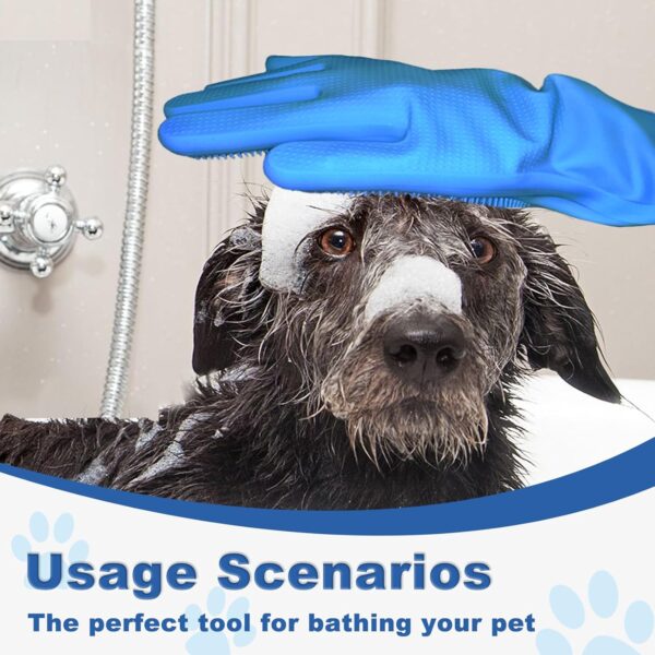 2pcs dog washing gloves and dog bath brush, 2-in-1 pet shower set | Suitable for dogs, cats, bath massage, and pet grooming - Image 6