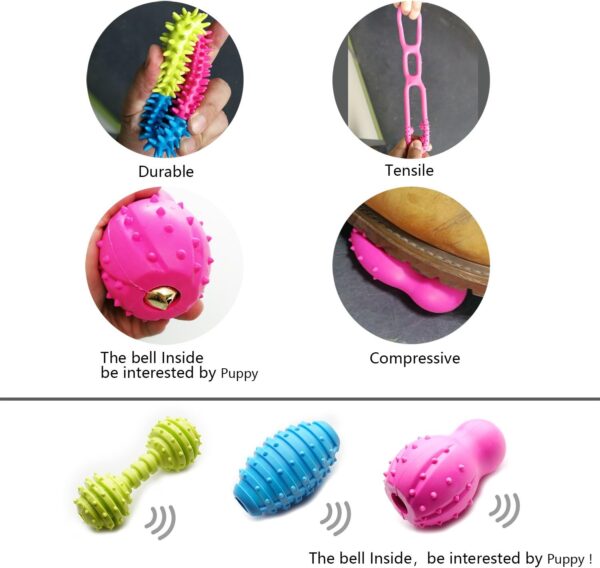 Small Dogs Puppy Chew Toys 17Pack Cute Variety Shape Multi Colors Designs to Bite Anytime Enjoy Teething Toys Training Supplies - Image 4