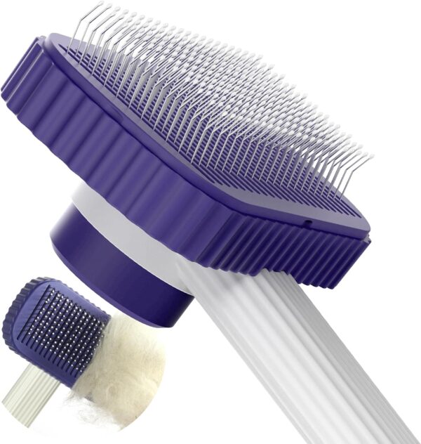 Cat brush, Cat Brush for Long or Short Haired Cats, Remove Loose Fur and Mats, Rounded Pins Reduces Painful Pulling, Not for Tangle and Curly Fur, Dark Blue