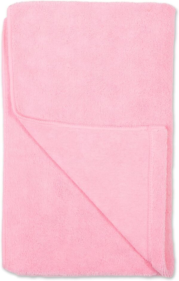 Bone Dry Pet Grooming Towel Collection Absorbent Microfiber X-Large, 41x23.5", Embroidered Pink - Image 3