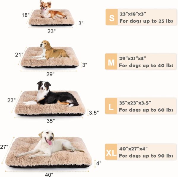 JOEJOY Large Dog Bed Crate Pad, Ultra Soft Calming Dog Crate Bed Washable Anti-Slip Kennel Crate Mat for Extra Large Medium Small Dogs, Dog Mats for Sleeping and Anti Anxiety，40" x 27", Beige - Image 4