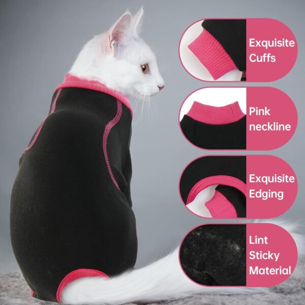 Bonaweite Sticky Hair Cat Clothes, Prevent Lost Hair Onesie Shirts for Cats Only, Kitten Pajamas Costumes Outfits for Pet, Cat Recovery Suit for Cats or Small Dogs - Image 3