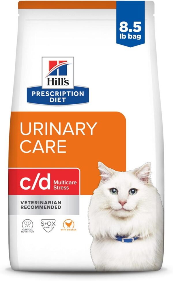 Hill's Prescription Diet c/d Multicare Stress Urinary Care with Chicken Dry Cat Food, Veterinary Diet, 8.5 lb. Bag