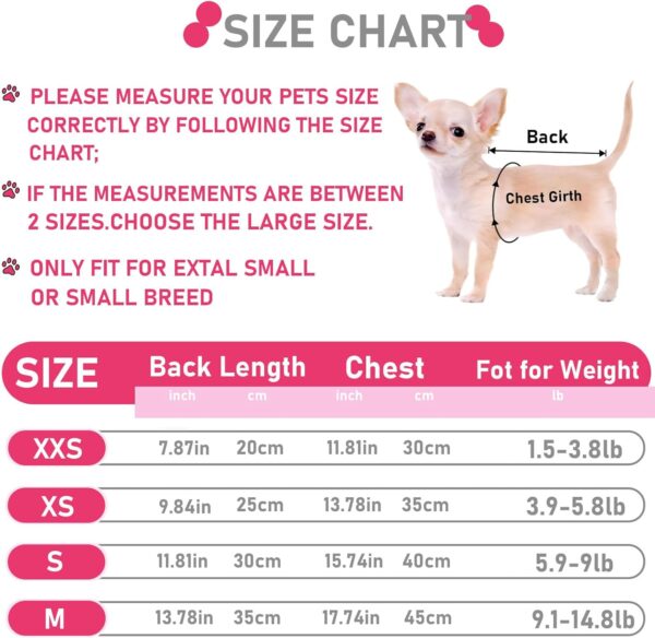 Kallfir's cutie 4 Pieces Dog Clothes for Small Dogs Girl Summer Spring Dog Shirts Cute Soft Chihuahua Yorkie Clothes Pet T-Shirt Breathable Puppy Cat Clothes Tiny Dog Outfit (X-Small) - Image 5