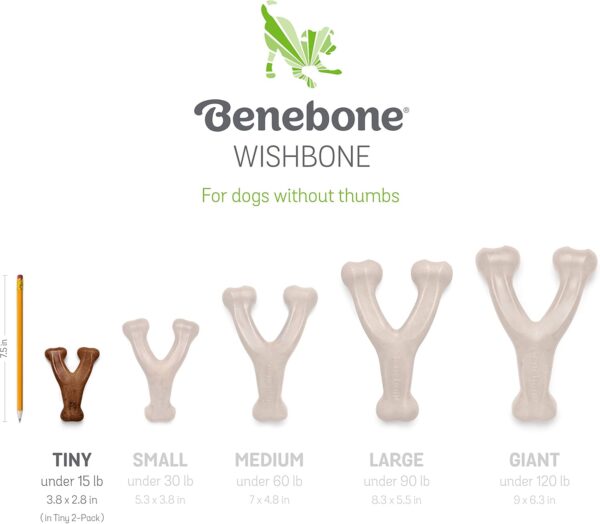 Benebone Puppy 2-Pack Dental Chew/Wishbone Dog Chew Toys, Made in USA, Real Bacon Flavor - Image 5