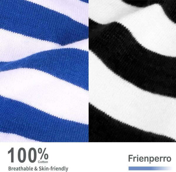 Frienperro Dog Shirt, 2-Pack Dog Clothes for Small Dogs Girl Boy, Breathable Cotton Striped Chihuahua Clothes Yorkie, Sleeveless Small Pet Puppy Clothes Outfit Cat Vest,Black & Blue XXS - Image 3