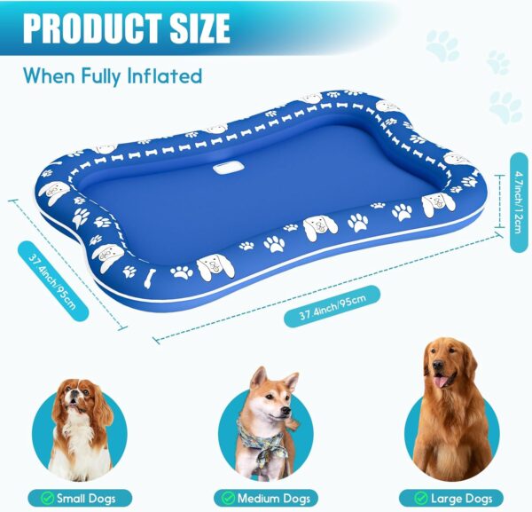 Dog Floats for Pool, Pet Pool Raft and Float with Durable Design, Inflatable Pool Floats for Medium and Large Dogs Up to 88lb, Float for Adult Dogs and Puppies Puppy Swimming - Image 2