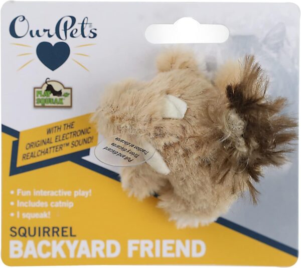 PLAY-N-SQUEAK OurPets PlayNSqueak Backyard Cat Toy Squeaking Squirrel, All Breed Sizes - Image 3