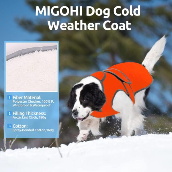 MIGOHI Reflective Dog Coat, Cold Weather Warm Dog Jacket, Waterproof Windproof Dog Winter Coat, Reversible Stormguard Dog Snow Jacket Snowsuit Fleece Lined Dog Vest for Small Medium Large Dogs - Image 2