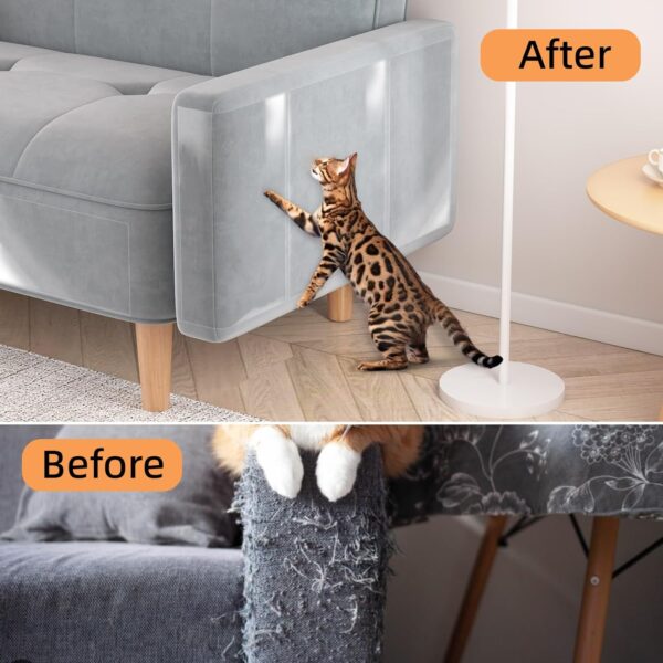 Furniture Protectors from Cats Scratch,10 Packs Cat Scratch Couch Protector Scratch Guard,Sofa Corner Scratching Training Tape Deterrent (10pack-4 * 17''12''+4 * 17''10''+2 * 17''6'') - Image 5