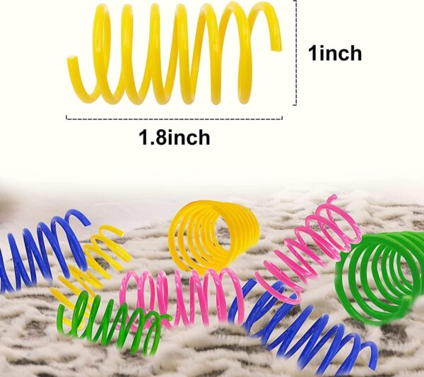 AGYM Cat Toys, 30 Pack Cat Spring Toys for Indoor Cats, Colorful & Durable Plastic Spring Coils Attract Cats to Swat, Bite, Hunt, Interactive Toys for Cats and Kittens - Image 2