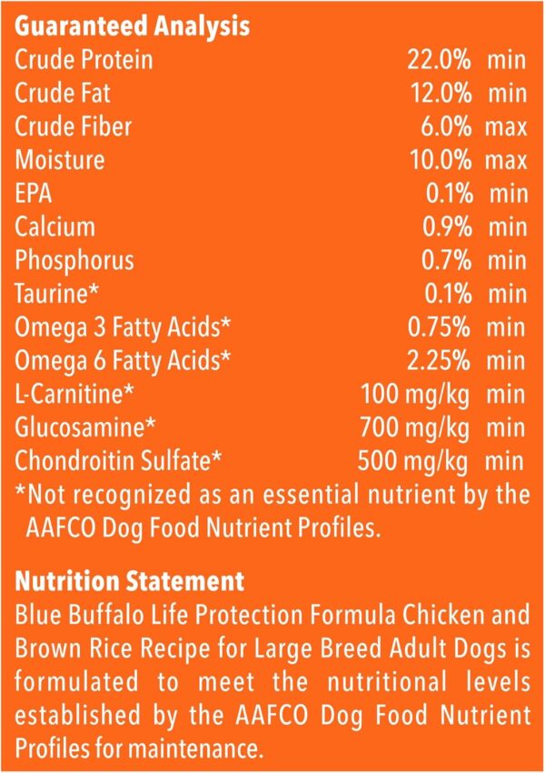 Blue Buffalo Life Protection Formula Natural Adult Large Breed Dry Dog Food, Chicken and Brown Rice 30 lb - Image 9