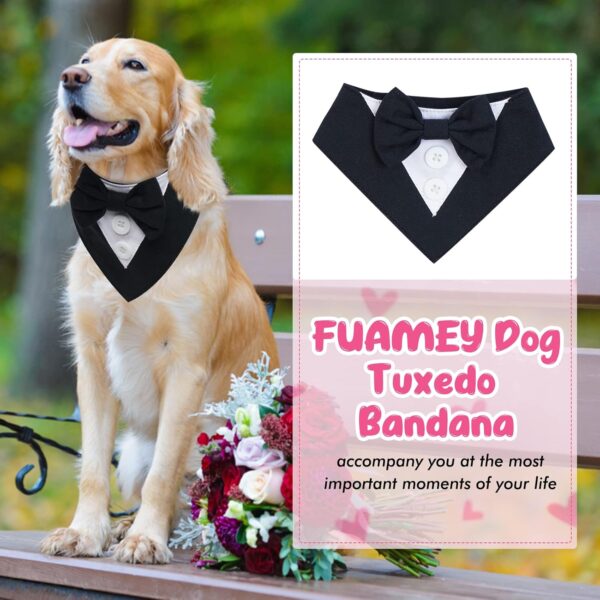 FUAMEY Dog Tuxedo, Adjustable Black Polycotton, X-Small, Formal Attire for Small Breeds, Wedding, Birthday, Valentine's Day, Cosplay - Image 7