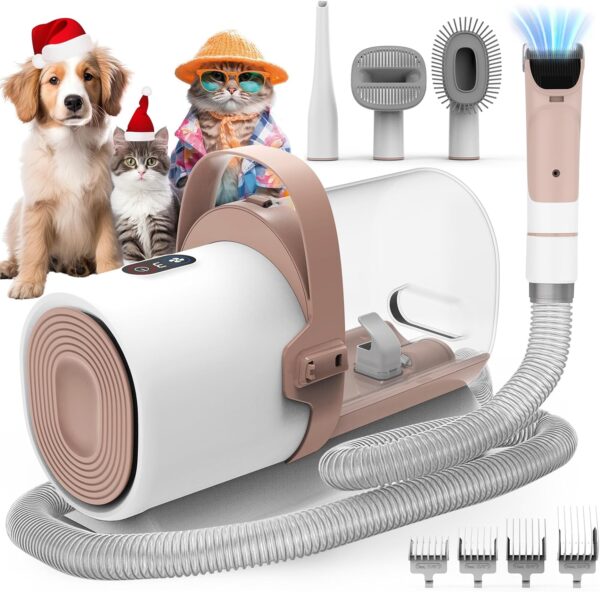 Dog Grooming Vacuum – Dog Hair Vacuum for Shedding Grooming, Pet Vacuum Grooming Kit with 11000Pa Suction Power – includes 4 Grooming Tools for Dogs and Cats – Perfect for Pet Grooming, PG50.