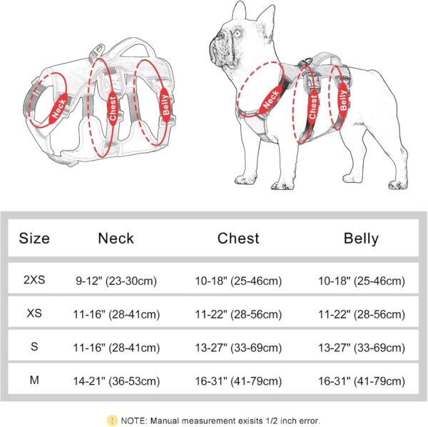 Beirui Escape Proof Dog Harness for Small Medium Large Dogs, Reflective Dog Harness No Pull with Padded Handle, Waterproof Dog Harness for Daily Walking Training (Red,Chest 10-18”) - Image 2