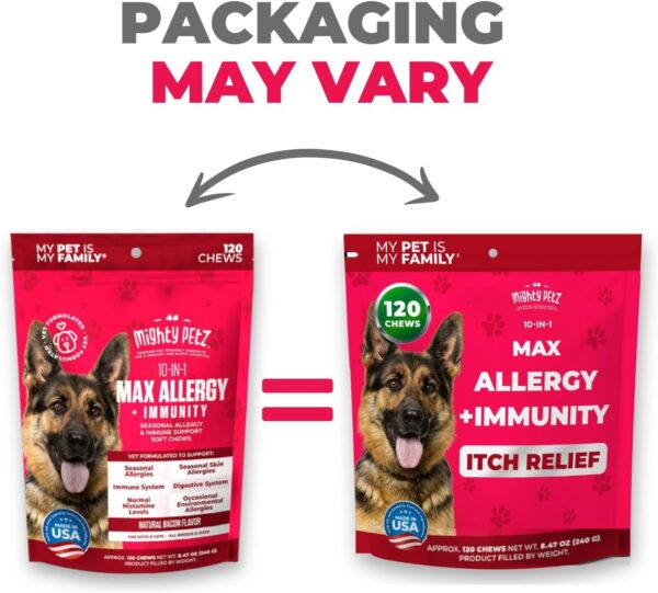 Mighty Petz MAX Dog Allergy Relief Chews - Itch Relief for Dogs. Dog Allergy Chews, Seasonal Allergies, Dog Itchy Skin & Immune Support Supplement. Colostrum & Probiotics - Image 10