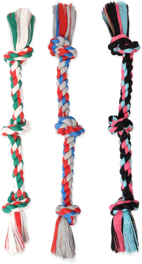 Mammoth Flossy Chews Rope Tug – Premium Cotton-Poly Tug Toy for Dogs – Interactive Rope Toy (Colors May Vary) - Image 5