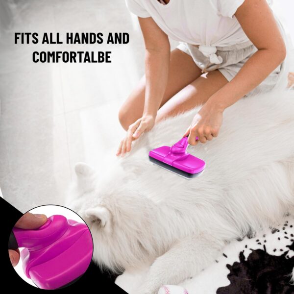 Complete Professional Pet Grooming Kit with Pet Hair Removal Tool Brush Gloves, Self Cleaning Slicker Brush, and Pro Grooming Dog Brush Deshedder Comb to Reduce Shedding (Pink) - Image 6