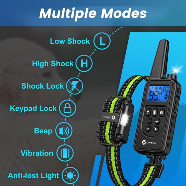 Dog Training Collar with Remote, 2600Ft Remote Electronic Dog Training Collar,Waterproof Electric Dog Collar Set for Small Medium Large Dogs - Image 2