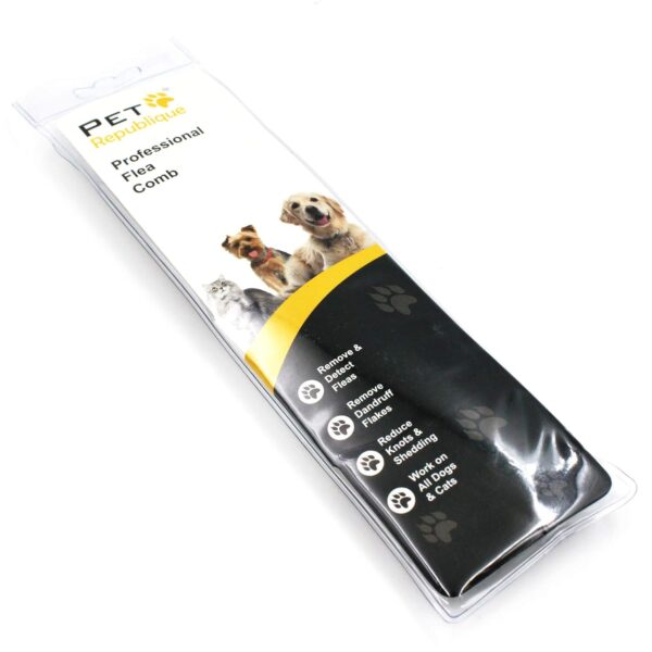 Dog and Cat Flea Comb - for Most Dogs, Cats, Rabbits, Pets – Grooming tool to Remove Fleas, Mites, Ticks, Dandruff Flakes – Safe and Fine Pins - Image 2