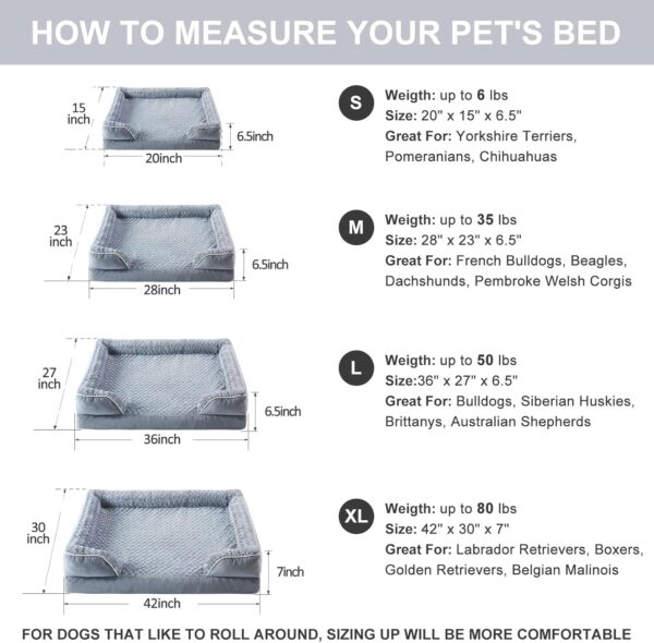 WNPETHOME Dog Beds for Large Dogs, Washable Dog bed, Bolster Dog Sofa Bed with Waterproof Lining & Non-skid Bottom, Orthopedic Egg Foam Dog Couch for Pet Sleeping, Pet Bed for Large dogs - Image 3