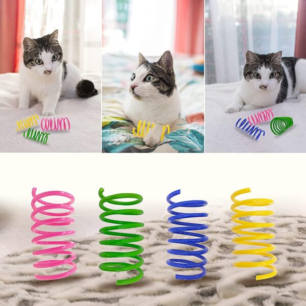 AGYM Cat Toys, 30 Pack Cat Spring Toys for Indoor Cats, Colorful & Durable Plastic Spring Coils Attract Cats to Swat, Bite, Hunt, Interactive Toys for Cats and Kittens - Image 6