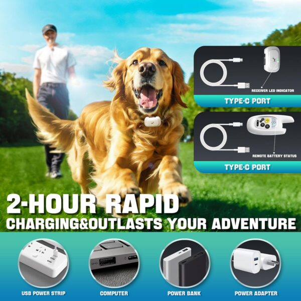 Dog Shock Collar with Remote - [2024 Newly Upgraded] Dog Training Collar for Small Medium Large Dogs, Rechargeable E Collar for Dogs Training, IPX7 Waterproof Electric Collar with Unique Shock-Lock - Image 5