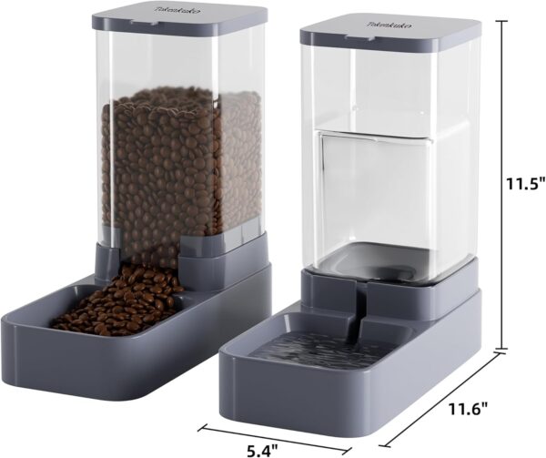 Automatic Cat Feeder and Water Dispenser with Pet Food Bowl,Gravity Food Feeder and Waterer Dispenser in Set for Small Medium Dog Puppy Kitten Rabbit Bunny Large Capacity(3.8L x 2) - Image 4