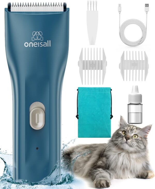 oneisall Pet Clipper for Cat Matted Hair, Pet Shaver for Cats Quiet Pet Hair Clippers Cordless Cat Clippers for Matted Hair Cat Clippers for Long Hair