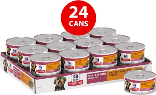 Hill's Science Diet Small & Mini, Adult 1-6, Small & Mini Breeds Premium Nutrition, Wet Dog Food, Chicken & Barley Loaf, 5.8 oz Can, Case of 24 - Image 3