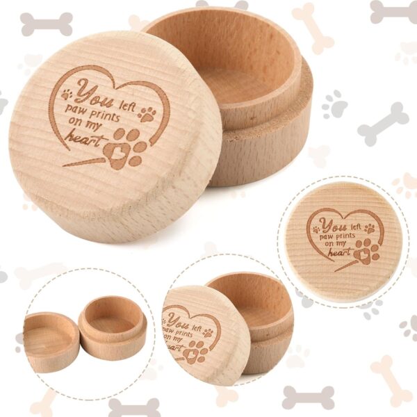 Pet Hair Keepsake Box, Wooden Pet Fur Memorial Box Wooden Pet Loss Gifts Memorial Gifts for Storing Cats Dogs Hair, Teeth, Nails, Bone Ashes (Heart Pattern) - Image 4