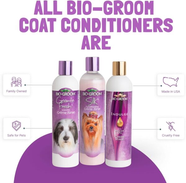 Bio-Groom Silk Creme Rinse Dog Conditioner – Dog Bathing Supplies, Puppy Shampoo, Cat & Dog Grooming Supplies for Sensitive Skin, Cruelty-Free, Made in USA, Tearless Dog Products – 12 fl oz 1-Pack - Image 4