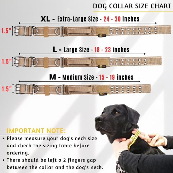 ADITYNA - Heavy Duty Dog Collar with Handle - Thick Dog Collar for Large Dogs - Wide, Reflective, Tactical, Soft Neoprene Padded - Perfect Dog Collar for Training and Walking - Image 2