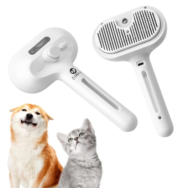 Cat Steam Brush Cat Grooming Brush Steamy Cat Brush Easy to Clean Steam Brush for Cat Brush with Steam Friendly Cat Hair Brush Removes Static Flying Hair Pet Brush Rechargeable Steam Brush for Dogs