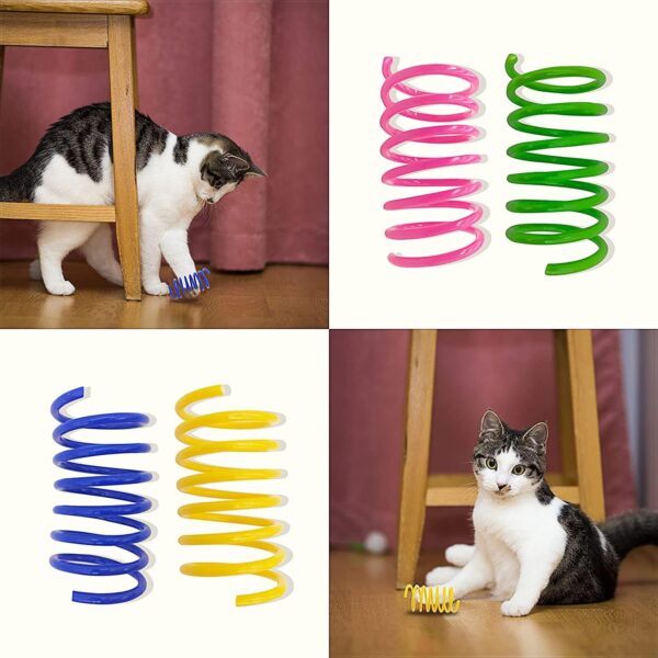 AGYM Cat Toys, 30 Pack Cat Spring Toys for Indoor Cats, Colorful & Durable Plastic Spring Coils Attract Cats to Swat, Bite, Hunt, Interactive Toys for Cats and Kittens - Image 5