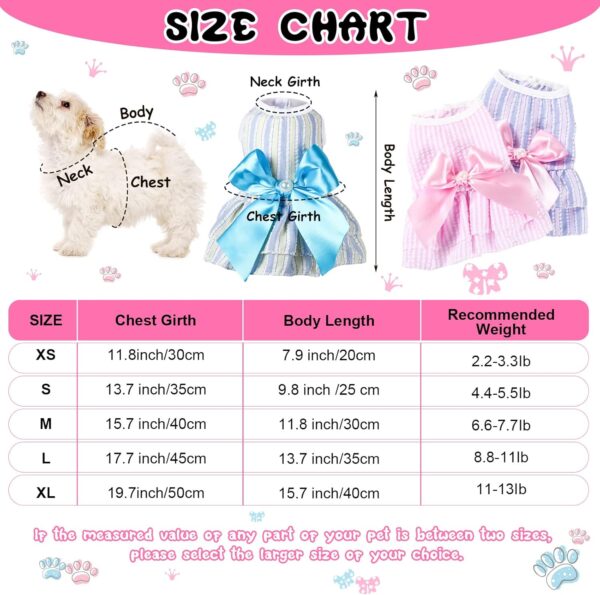 4 Pieces Dog Dresses for Small Medium Dogs Puppy Clothes Summer Princess Pet Dresses Girl Female Doggie Tutu Skirt Apparel for Chihuahua Yorkies Pup Cat Outfit(Small) - Image 2