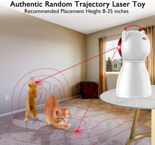 Cat Toys [2023 Newly Upgraded] Real Random Trajectory Rechargeable Motion Activated Cat Laser Toy Automatic,Interactive Cat Toys for Indoor Cats/Kitten/Dogs - Image 2