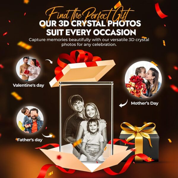 Personalized Photo Gift | 3D Engraved Crystal Keepsake | Gift | Décor | Collectible| Souvenir | Dogs Or Cats Personalized Photo Frame - Image 2