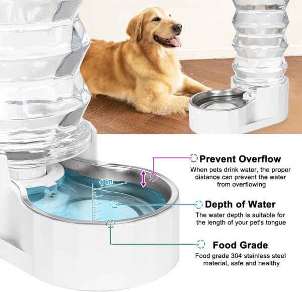 RIZZARI Automatic 8L Pet Waterer,100% BPA-Free, Gravity Stainless Steel Water Dispenser,Large Capacity Water Feeder for Cats and Small and Medium-Sized Dogs - Image 5