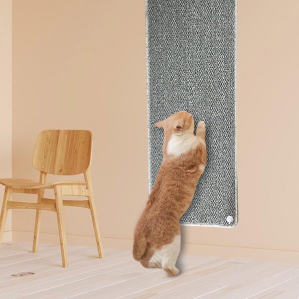 70.9"x 15.7" Thickened Extra Large Cat Wall Climbing Carpet with 10pcs Fixed Nails, Durable Cat Wall Furniture, Wall Scratcher, Scratching Post, Couch Sofa Protector, Gray - Image 7