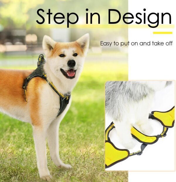 ThinkPet Yellow Small Dog Harness, Camouflage Step in, No Pull & Escape Proof, Breathable Mesh, Reflective, Front Clip for Puppy Training Walking Hiking - Image 2