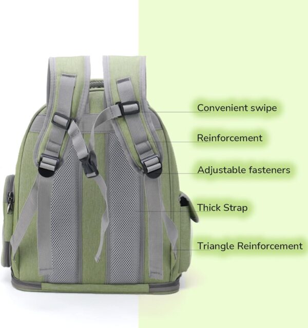 Cat Backpack Carrier for Cats and Small Dogs, Breathable Cat Bubble Backpack, Airline Approved Pet Travel Carrier for Hiking Camping & Outdoor(Green) 1 - Image 4