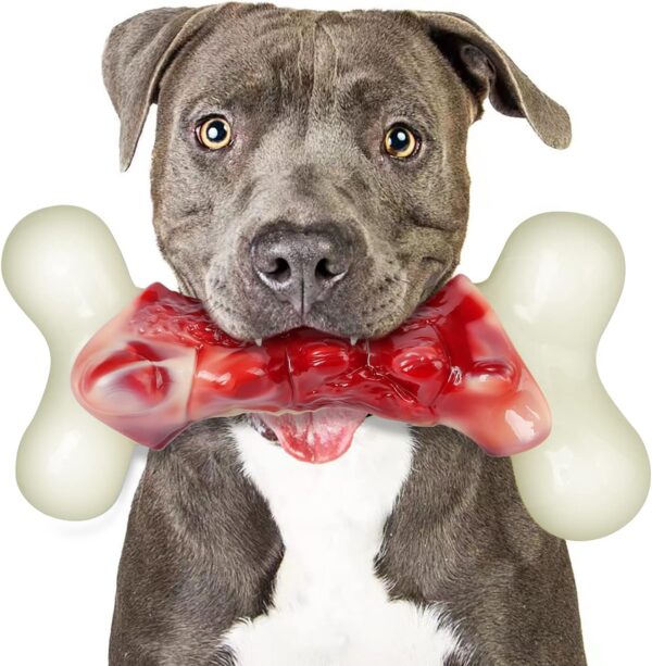 Dog Toys for Aggressive Chewers, Indestructible Large Dogs,Real Bacon Flavored,Dog Chew Toy Bones Medium/Large Breed Dogs,Best to Keep Them Busy (L)