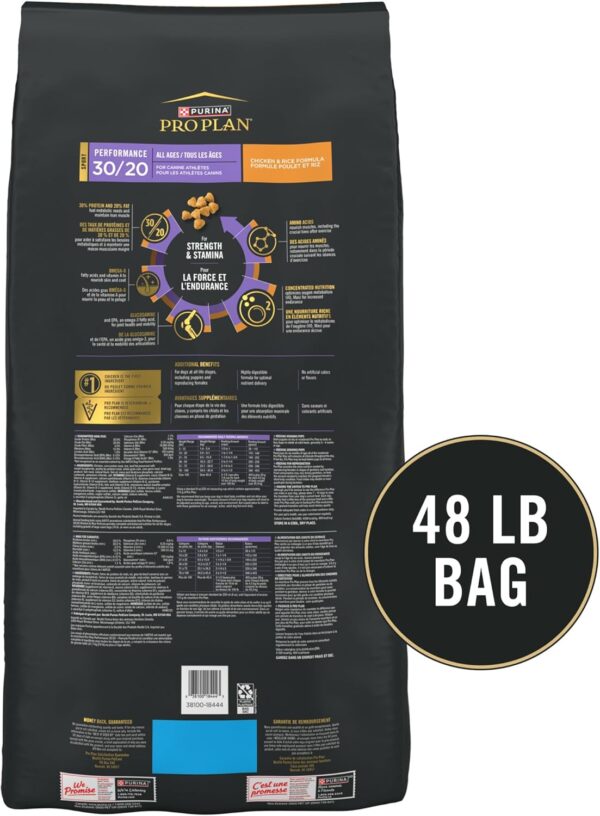 Purina Pro Plan High Calorie, High Protein Dry Dog Food, 30/20 Chicken & Rice Formula - 48 lb. Bag - Image 6