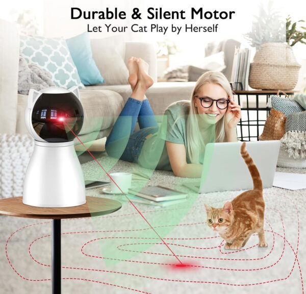 Cat Toys [2023 Newly Upgraded] Real Random Trajectory Rechargeable Motion Activated Cat Laser Toy Automatic,Interactive Cat Toys for Indoor Cats/Kitten/Dogs - Image 6